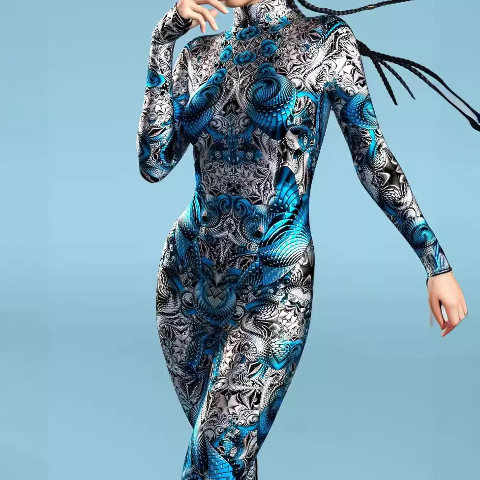 بذلة تنكرية مطبوعة ثلاثية الأبعاد للنساء ، بدلة جسم ، بدلة قصيرة ، ستايمبانك ، مثير ، سيبربنك ، بالغ ، زنتاي ، شهم ، حفلة كرنفال