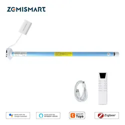 Zemismart Zigbee Roller Shade Blinds Motor for 17mm 25mm 28mm Tube Tuya Smart Electric Curtain Engine Alexa Google Home Control