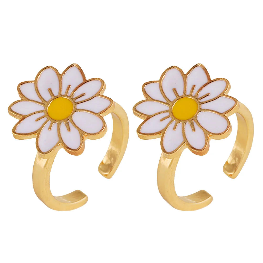 2 Pcs Ring Rotatable Decorate Children's for Relieving Stress Zinc Alloy Fidget Jewelry Finger Relief