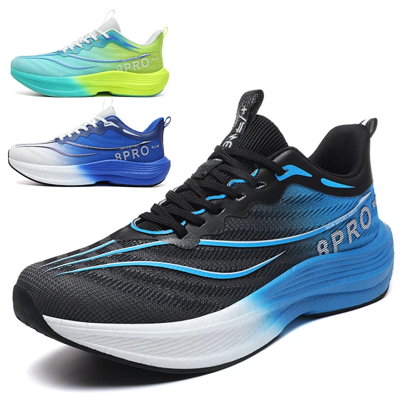 Men Running Shoes Carbon Board Professional Marathon Shoes Lightweight Breathable Sports Shoes Unisex Casual Running Shoes