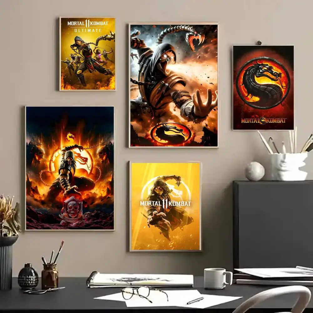 Game M-Mortal Kombat Painting Calligraphy Frameless Canvas Poster Wall Art Perfect For Hallway Home Decoration Holiday Gifts