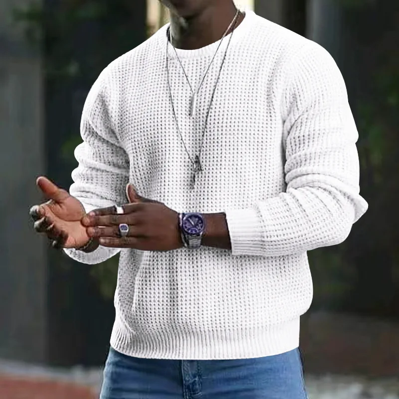 Men's Solid Color Long-sleeved T-shirt 2026 Spring and Autumn New Crew Neck Top