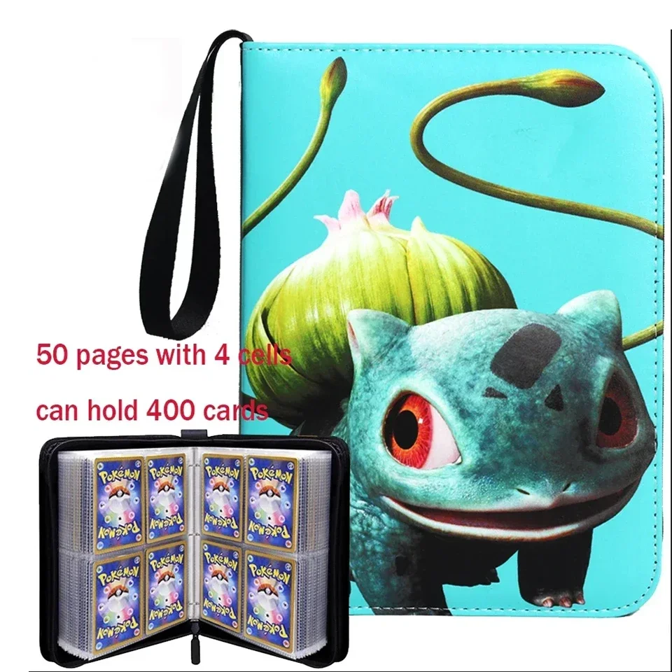 2026 NIEUWE Potdemiel 400 STKS Poke moned! Album nietmachine fotokaart PU rits album kaart geschikt voor transactie kaart fotokaart *****