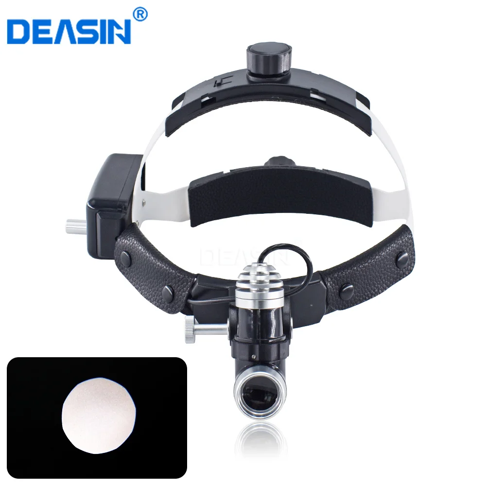 DEASIN 5W Dental LED Head Light Lamp for Binocular Loupes Brightness Spot Adjustable Dental Lab Headlamp Surgical Headlight