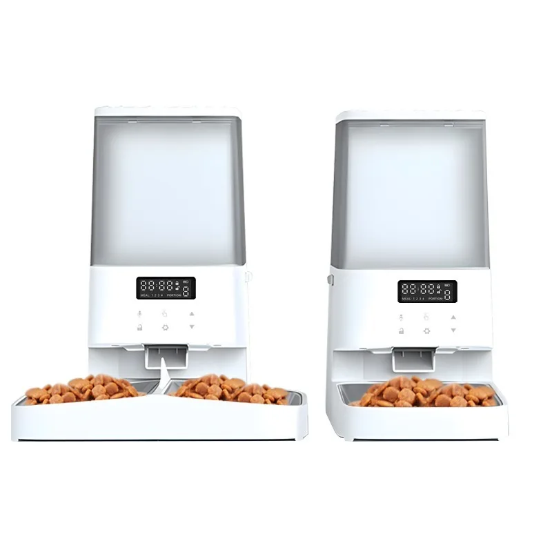 Smart Pet Feeder for Dogs and Cats 5L Steel Automatic Bowl Wifi Mobile App Remote Control Microchip Battery Powered