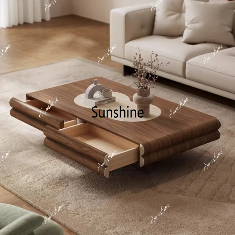 

Medieval retro rectangular coffee table living room home sofa side table