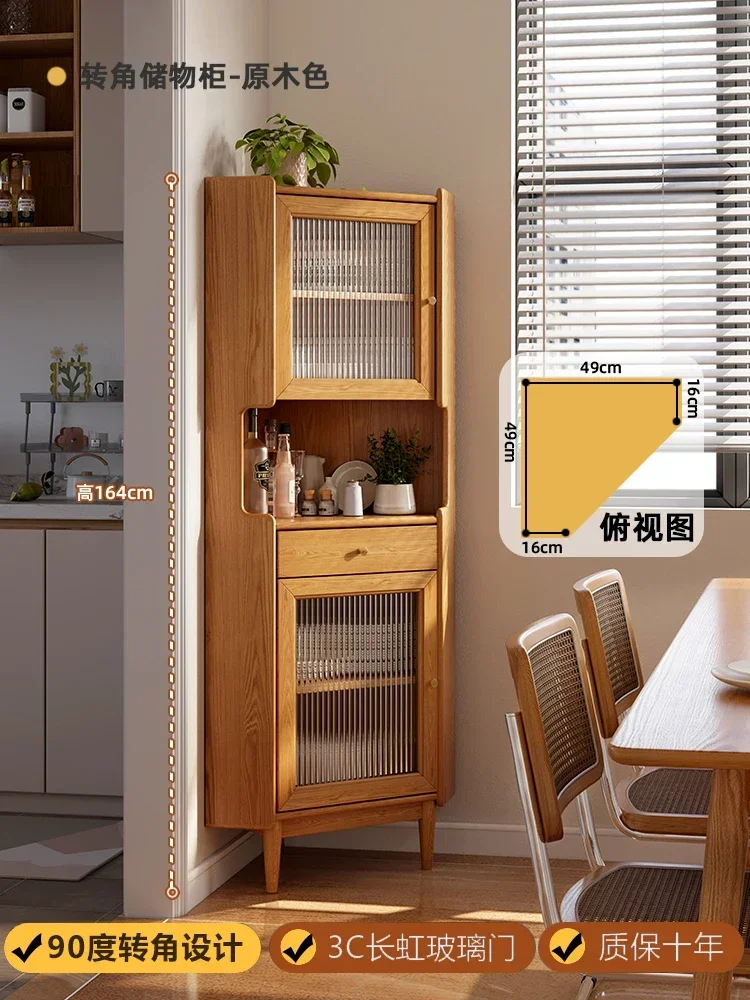 

GZ-2 solid wood corner cabinet dining room corner side cabinet living room triangle wine cabinet rack furniture