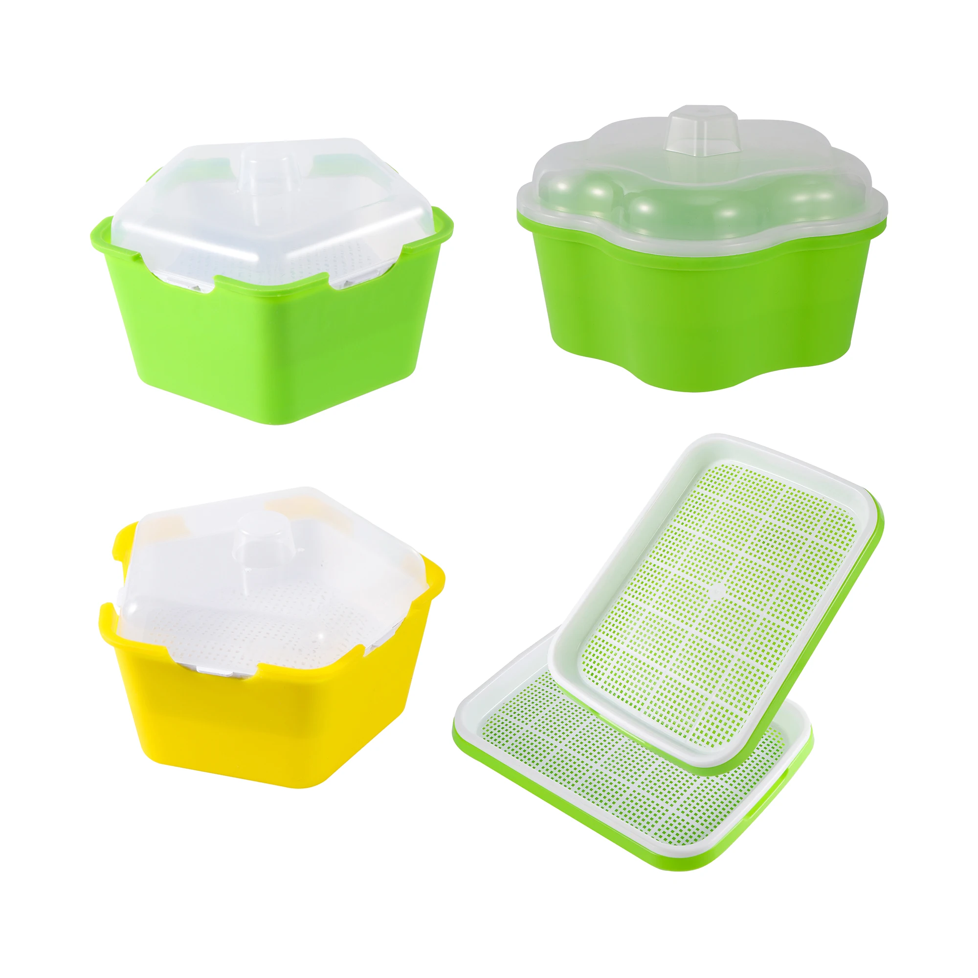 Plant Seedling Box Garden Germinater Tray Double Layer Germination Kit with Drain Holes Greenhouse Plant Pot Planter Box