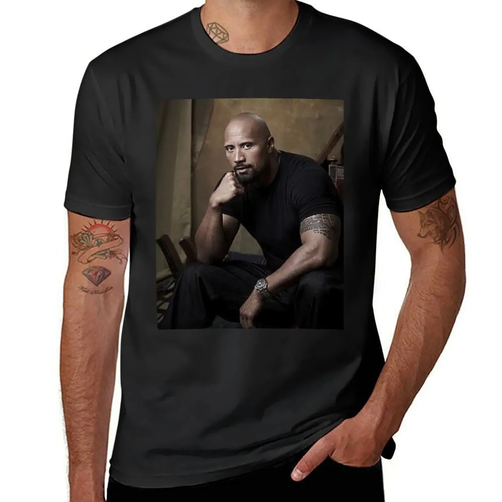 dwayne johnson T-Shirt custom t shirt hippie clothes men clothing