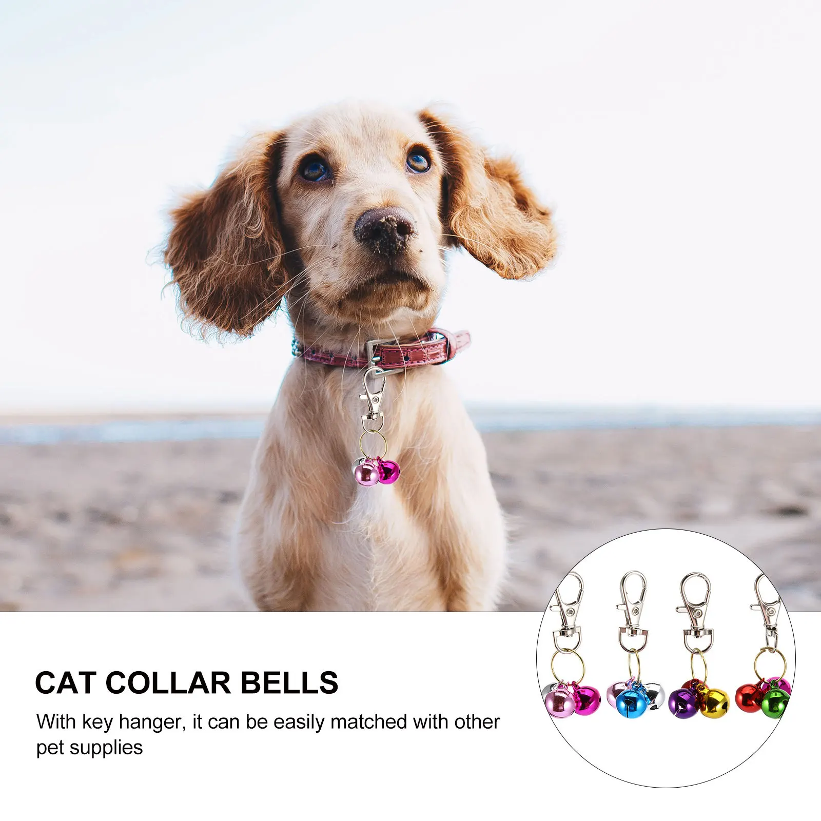 

4Pcs Cat Bell High-Quality Pet Collar Bells for Small Dogs Cats Safe Environmentally Friendly Crisp Sound Lovely Design Keychain