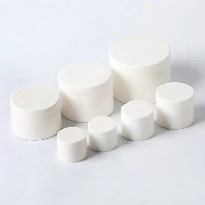 

Cosmetic package White Shiny Plastic empty jar pots cosmetic makeup cosmetic face cream lip balm container sample matte jar