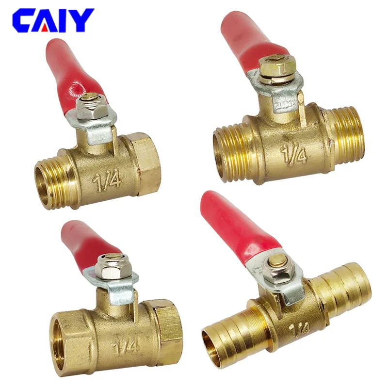 

Brass ball Valve 1/8" 1/4'' 3/8'' 1/2'' Female/Male Thread Brass Valve Gas Flow Connector Copper Pipe Fitting Coupler Adapter