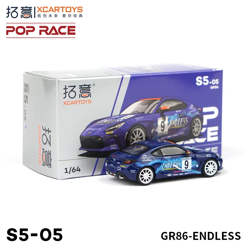 Xcartoys X POP RACE 1:64 GR86 엔드리스 블루 다이캐스트 모델 자동차 프로젝트 D D1 그랜드 프리 포뮬러 드리프트 JDM