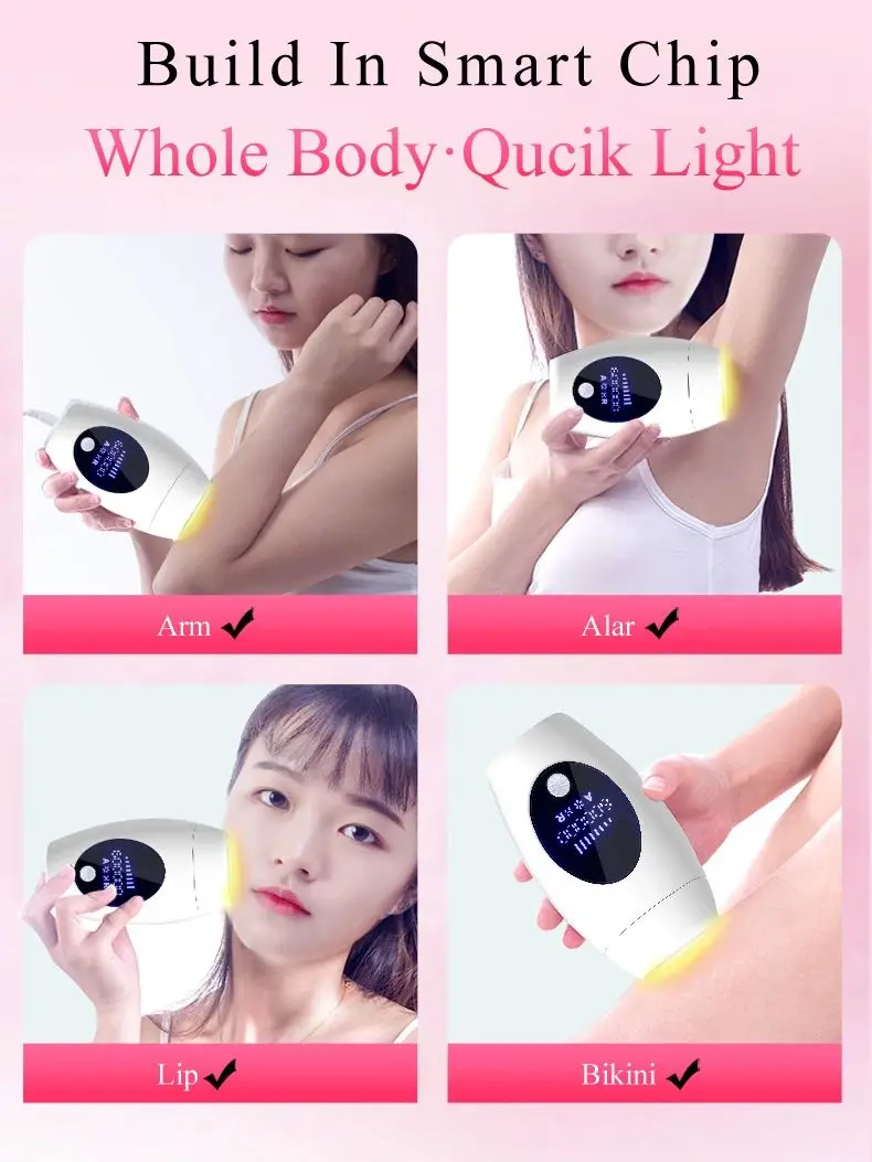 Lobemoky Electric Hair Removal Ipl Depilator Permanent Laser Epilator For Women Bikini Body Facial Home Pulsed Light Epilator