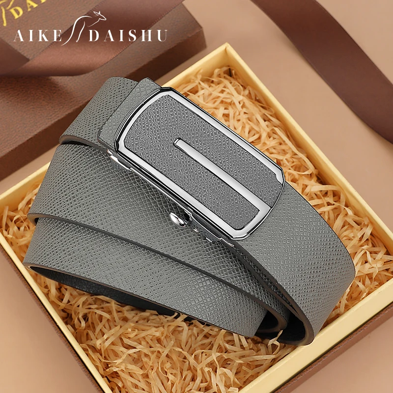 G letter Automatic Buckle Belts Men Luxury Famous Brand Designer Coffee Full Genuine Leather Fashion Exquisite Ceinture Homme