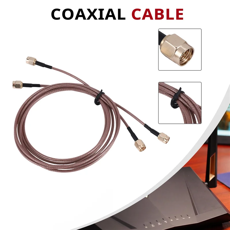 2Pcs RG316 Wire Jumper SMA Male To SMA Male Wifi Antenna Extension RF Coaxial Coax Cable Adapter Jumper(100Cm)-New