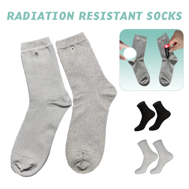 1 Pair Conductive Silver Fiber Radiation Resistant Socks RF Shielded Meridian Massage EMF Anti Electromagnetic Radiation Socks