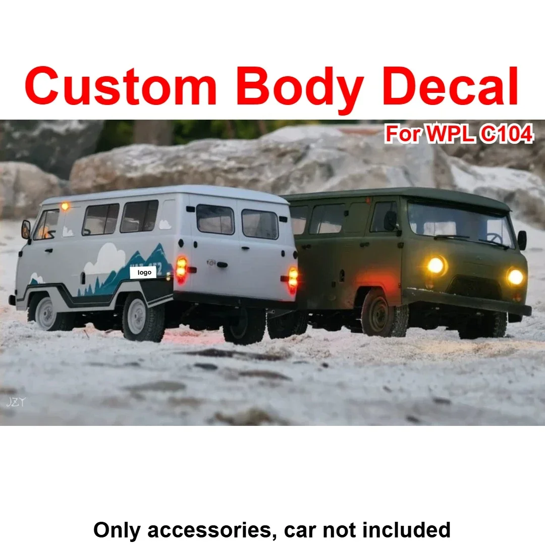 For WPL C104 1/12 Mini RC Van Decorative Sticker Three Available Styles Custom Model Number Decor Upgrade Decal Kit