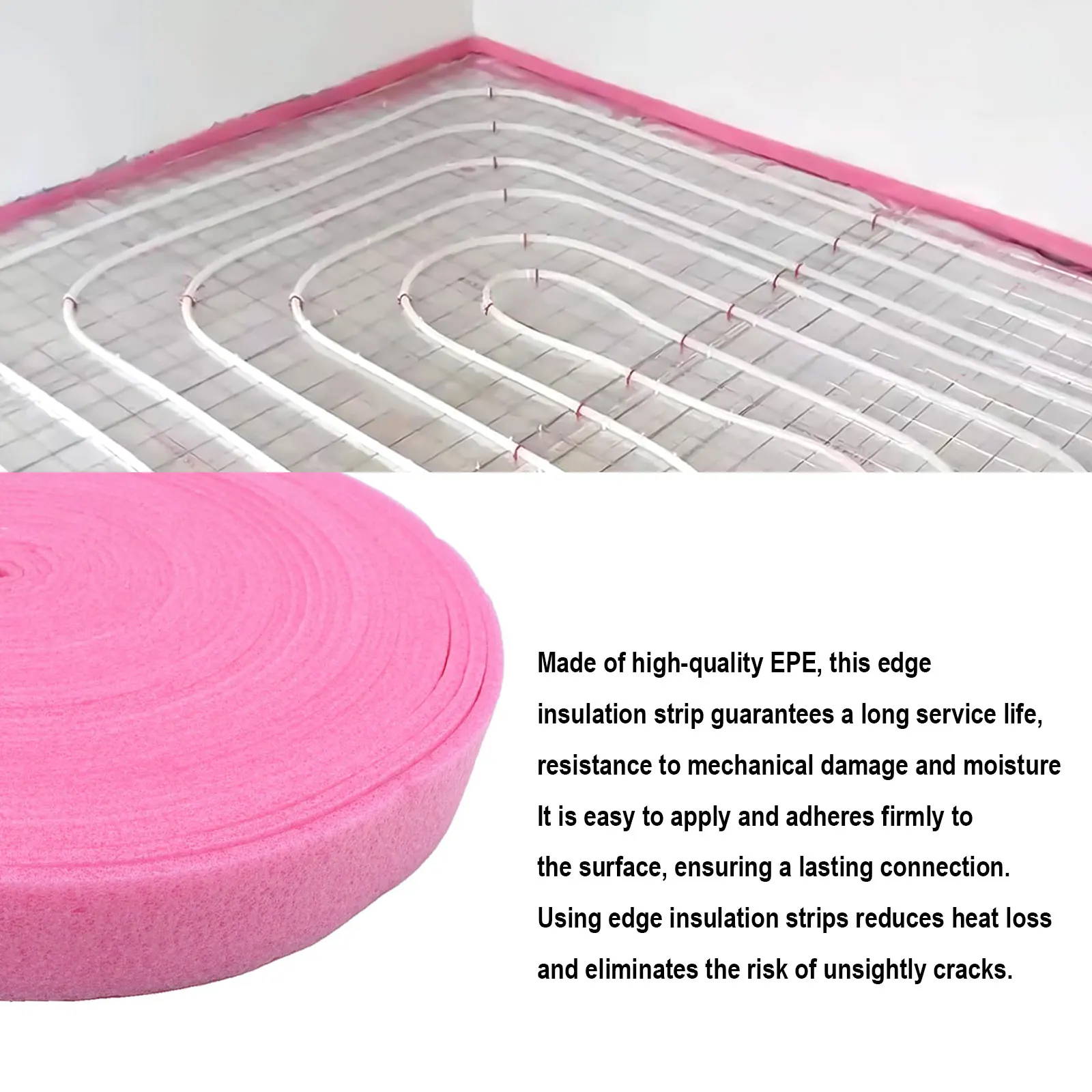 

20 м изоляционная лента для окантовки, система водяного подогрева пола, изоляция по периметру кромок, лента EPE, 50x5 мм, уплотнительная лента