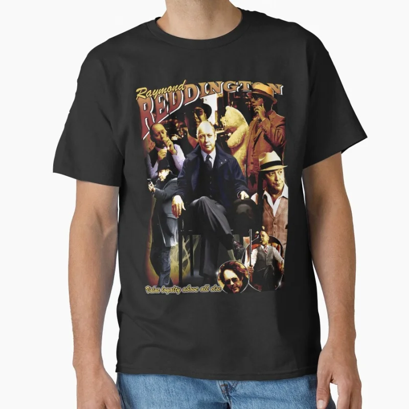 Raymond reddington bootleg vintage The Blacklist  Retro tv series 100% cotton printed  t shirt for men large size tops S-6xl