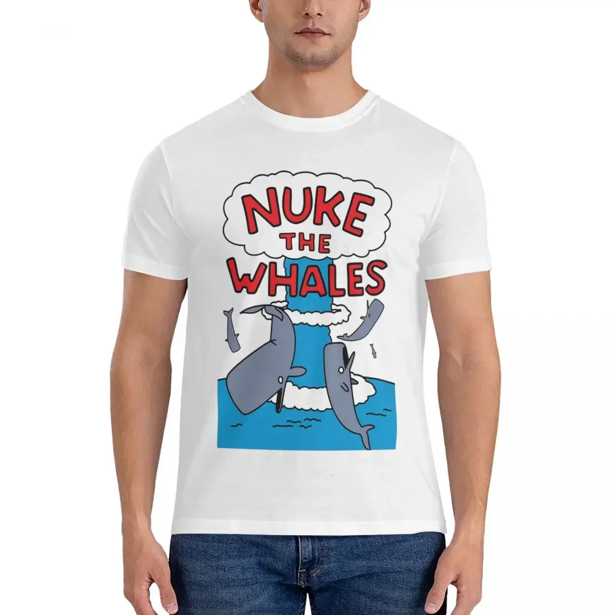 Mens clothing Nuke The Whales T-shirt Male Classic Oversized T Shirt Men O-Neck Summer Shirts Tops S-6XL