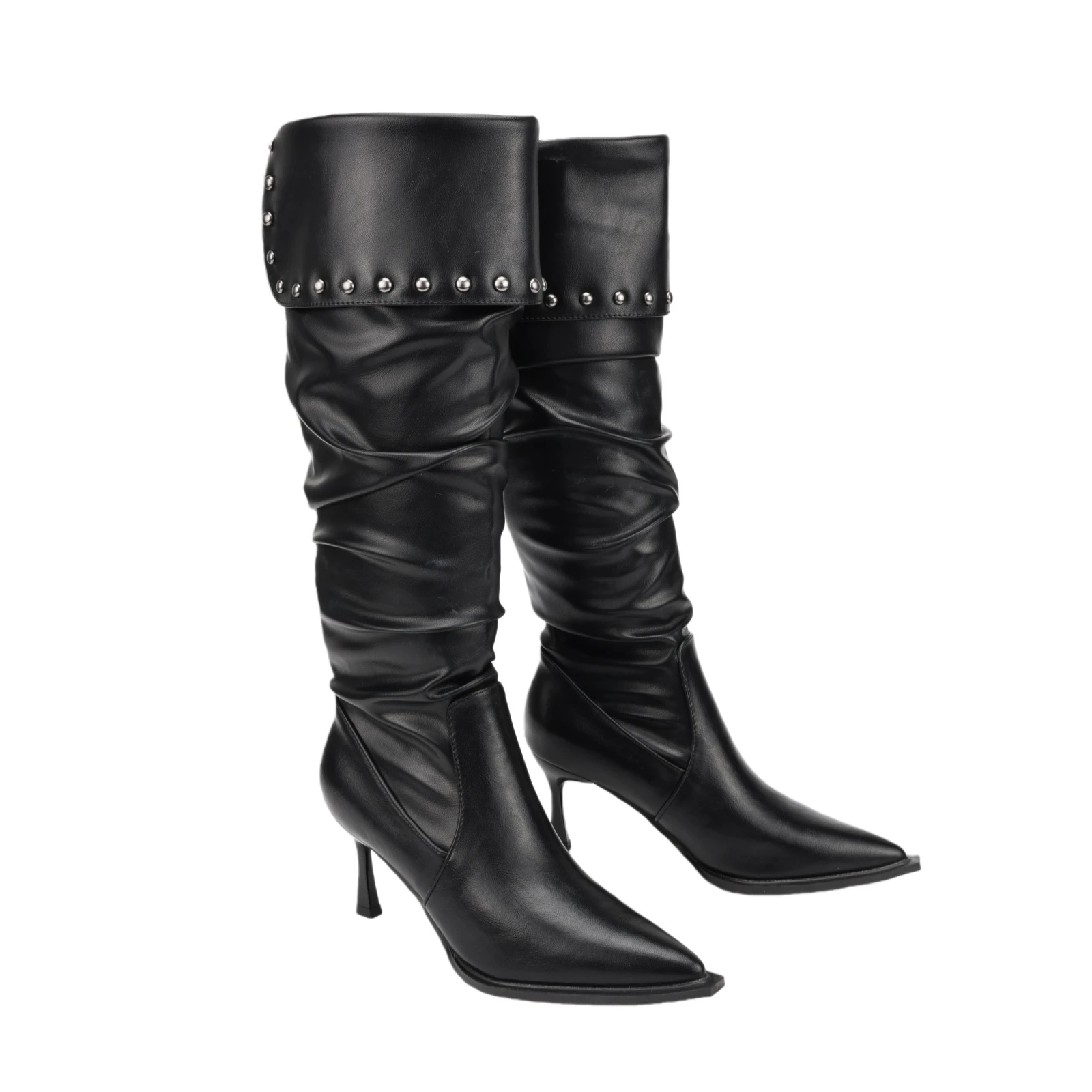 Steampunk Victorian Women High Heel Boots Tall Thigh Pirate Bottes Over Knee Winter Riding Shoes Rivet Cosplay Boot