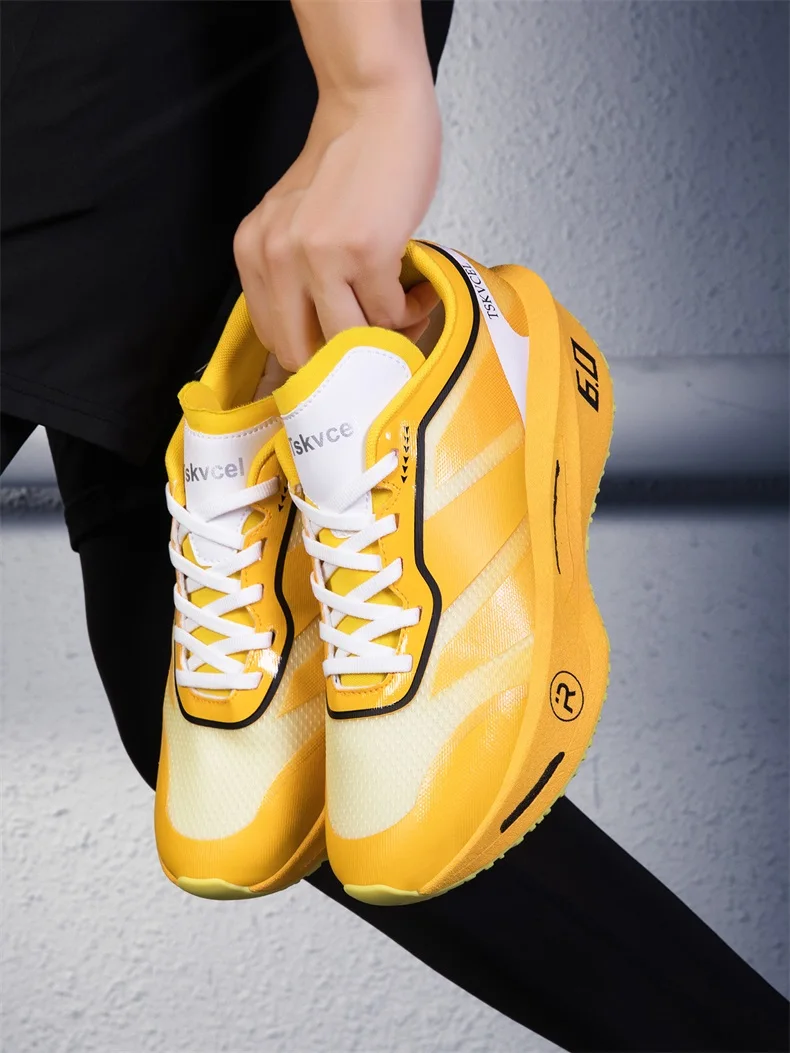 Carbon-Platten-Laufschuhe für Marathon-Rennen, Leichte Atmungsaktive Athletische Wettkampf-Sportschuhe für Männer und Frauen – Detail 14