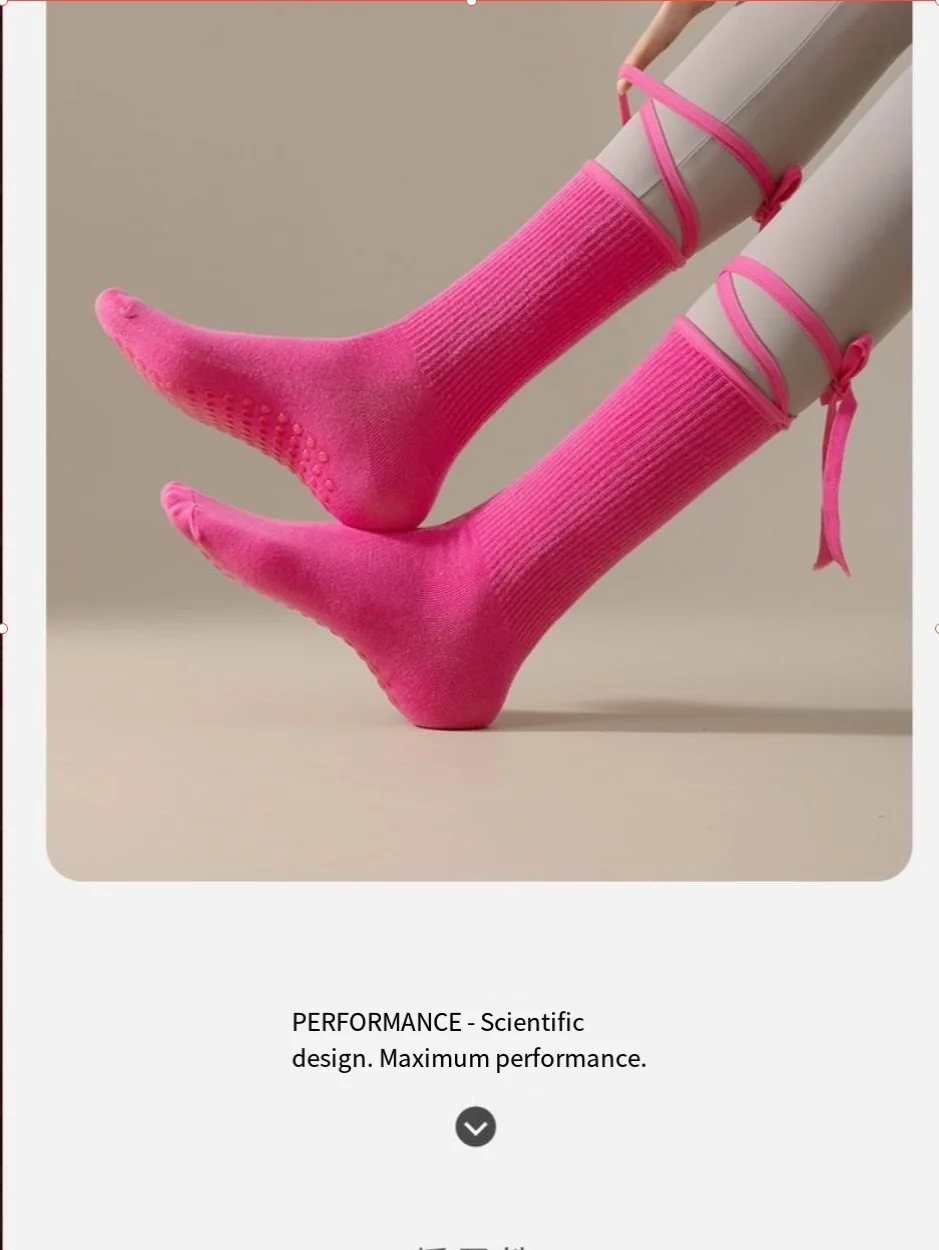 جوارب يوجا ماركة 2025 جوارب بيلاتيس مضادة للانزلاق بلون عادي جوارب يوجا كلاسيكية متعددة الاستخدامات جوارب منتصف الساق للياقة البدنية جوارب متقاطعة بإبزيم