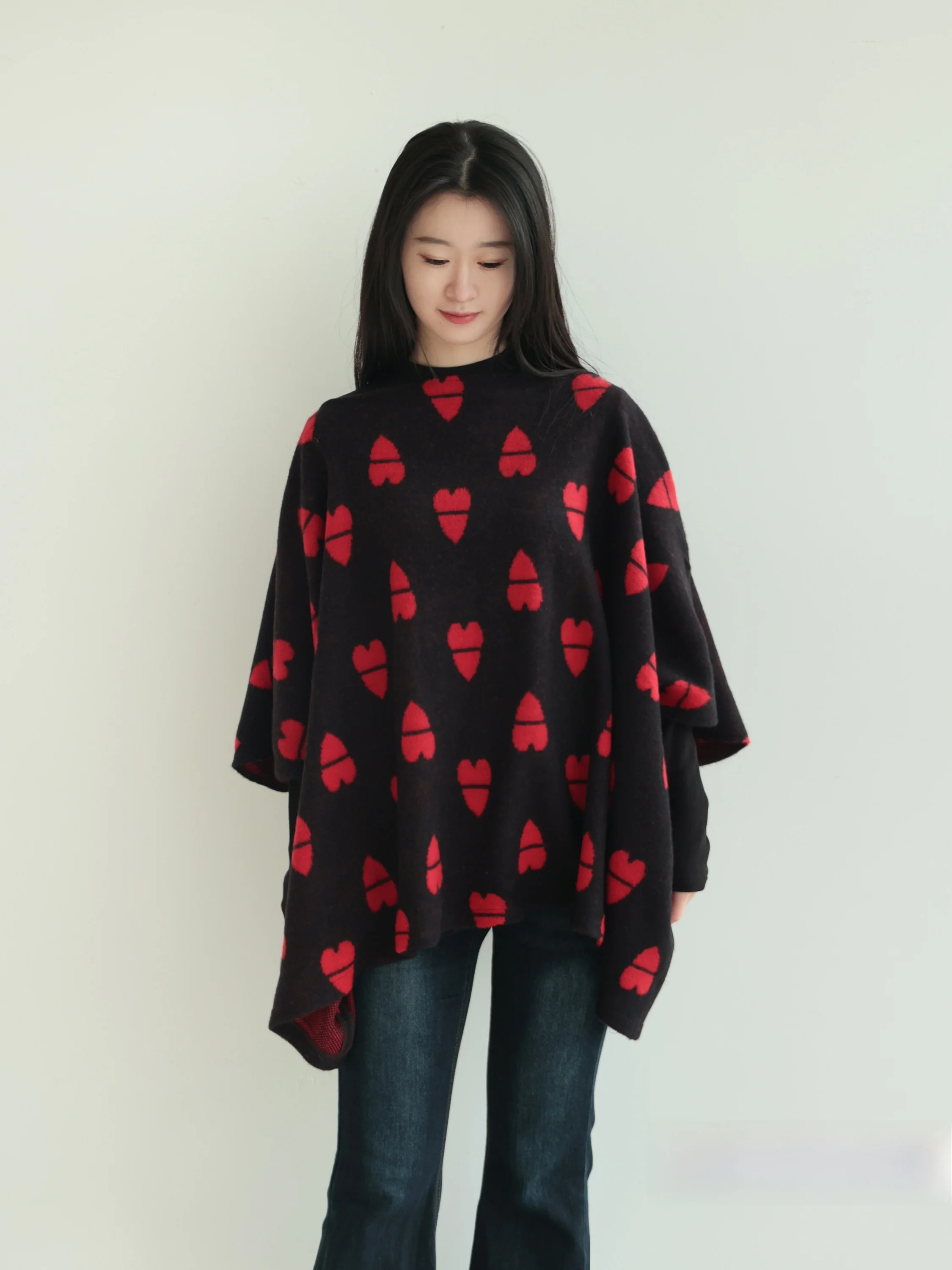 

JZ Autumn Winter Fce Lined Knitted Fabric Handmade Soft Thiened Clothing Material Heart Weave Chapter Home Sponge Pad