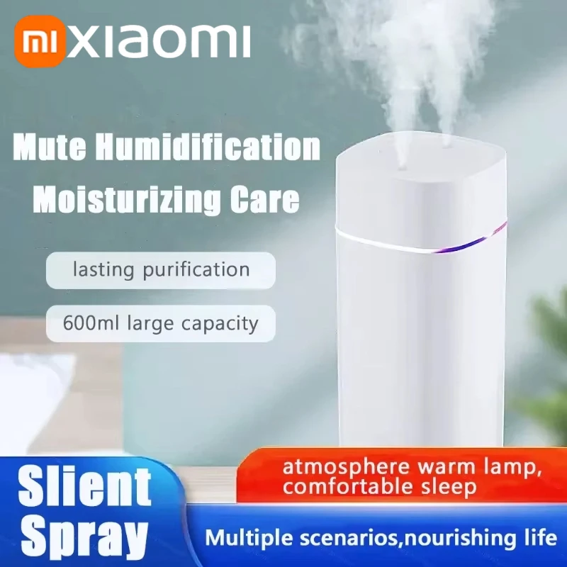 Увлажнитель воздуха Xiaomi с двойным носиком, диффузор эфирного масла большой емкости, крутой туманообразователь, бесшумный ночник для дома, автомобиля, офиса