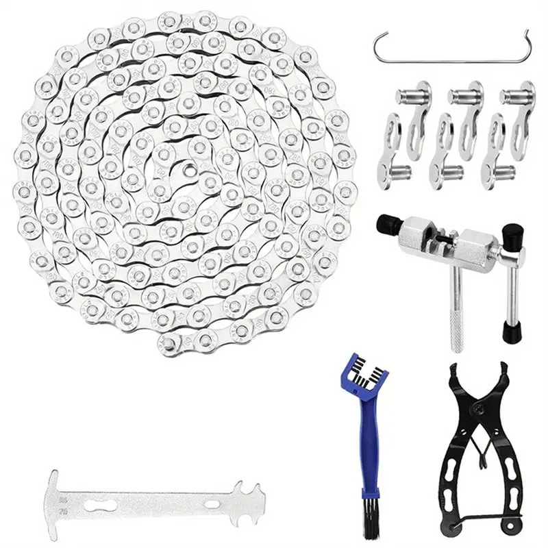 

Bike Chain Kit Bike Repair Kit 6/7/8 Speed Multi-Function With Chain Breaker Bike Link Plier And Hook Etc Accessories-AT20