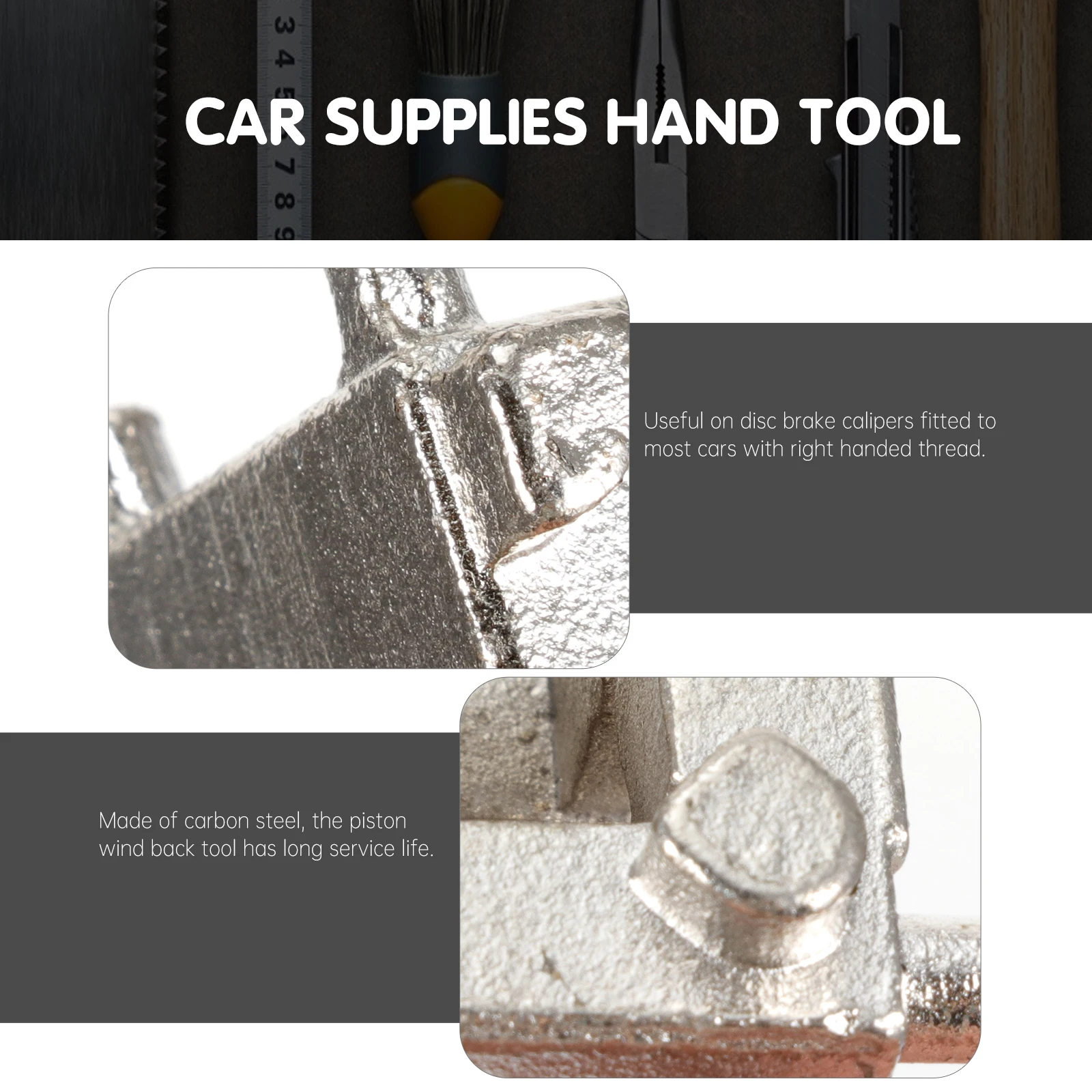 

Brake Caliper Adjustment Tool Rear Disc Brake Caliper Piston Wind Back Cube Car Supplies Hand Tool Carbon Steel Long Service