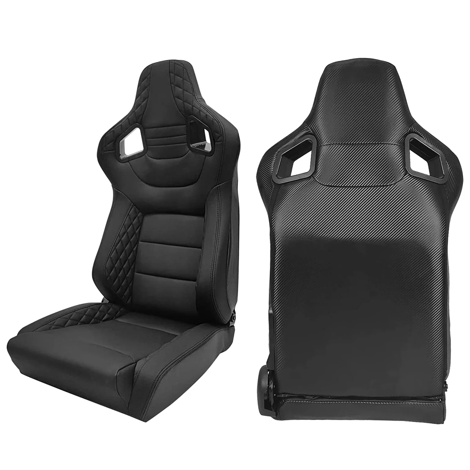 1 Pair Universal Leather Car Racing Seats Boat Seat Simulator Gaming Station,Adjustable Sim Bucket for HONDA Toyota Bmw Lexus