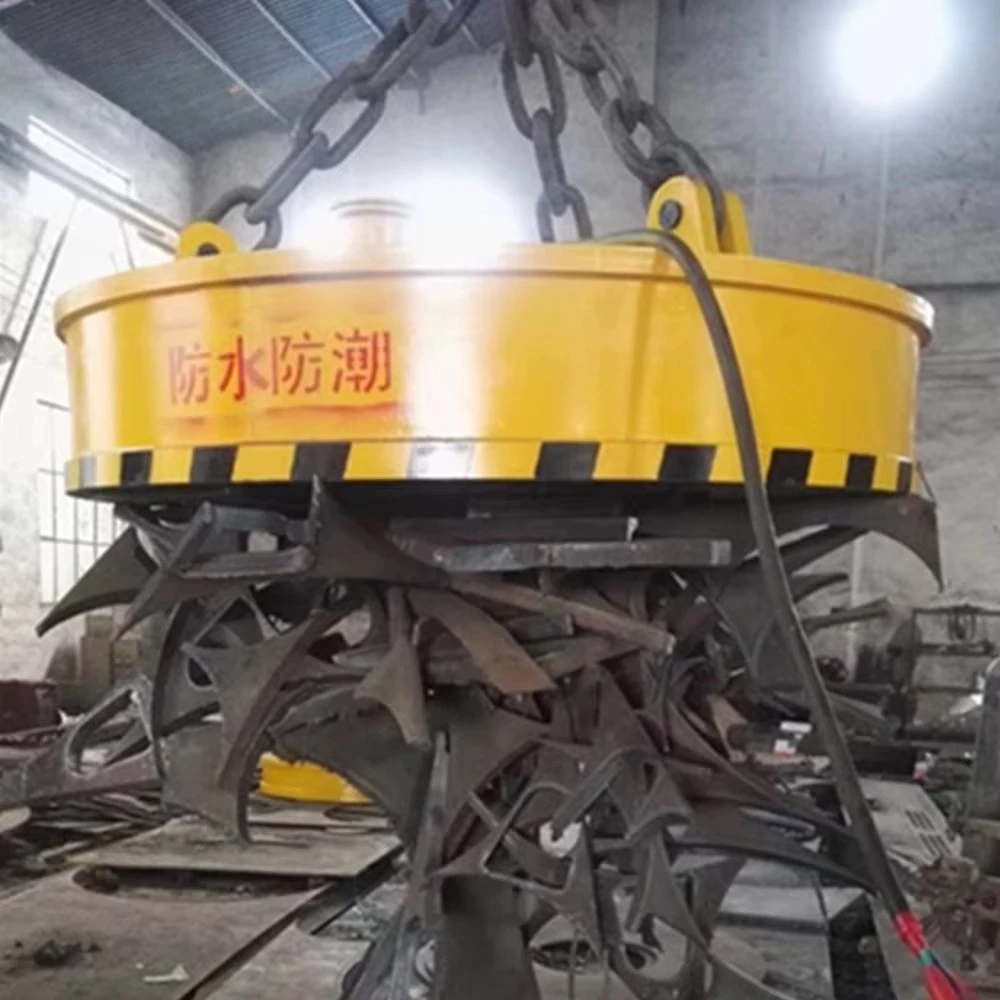 

High Capacity 2Ton 3Ton DC 24V Circular Magnetic Scrap Lifting Magnet Excavator Circular Lifting Magnet for Heavy Metal Scrap
