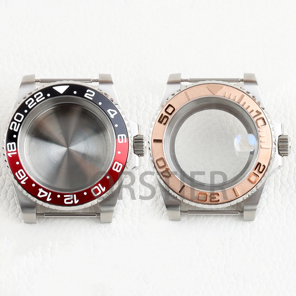

Silver 40mm NH35 Watch Case Sapphire Glass 316L Stainless Steel for Yacht-Master GMT NH34 NH35 NH36 NH38 Movement Waterproof