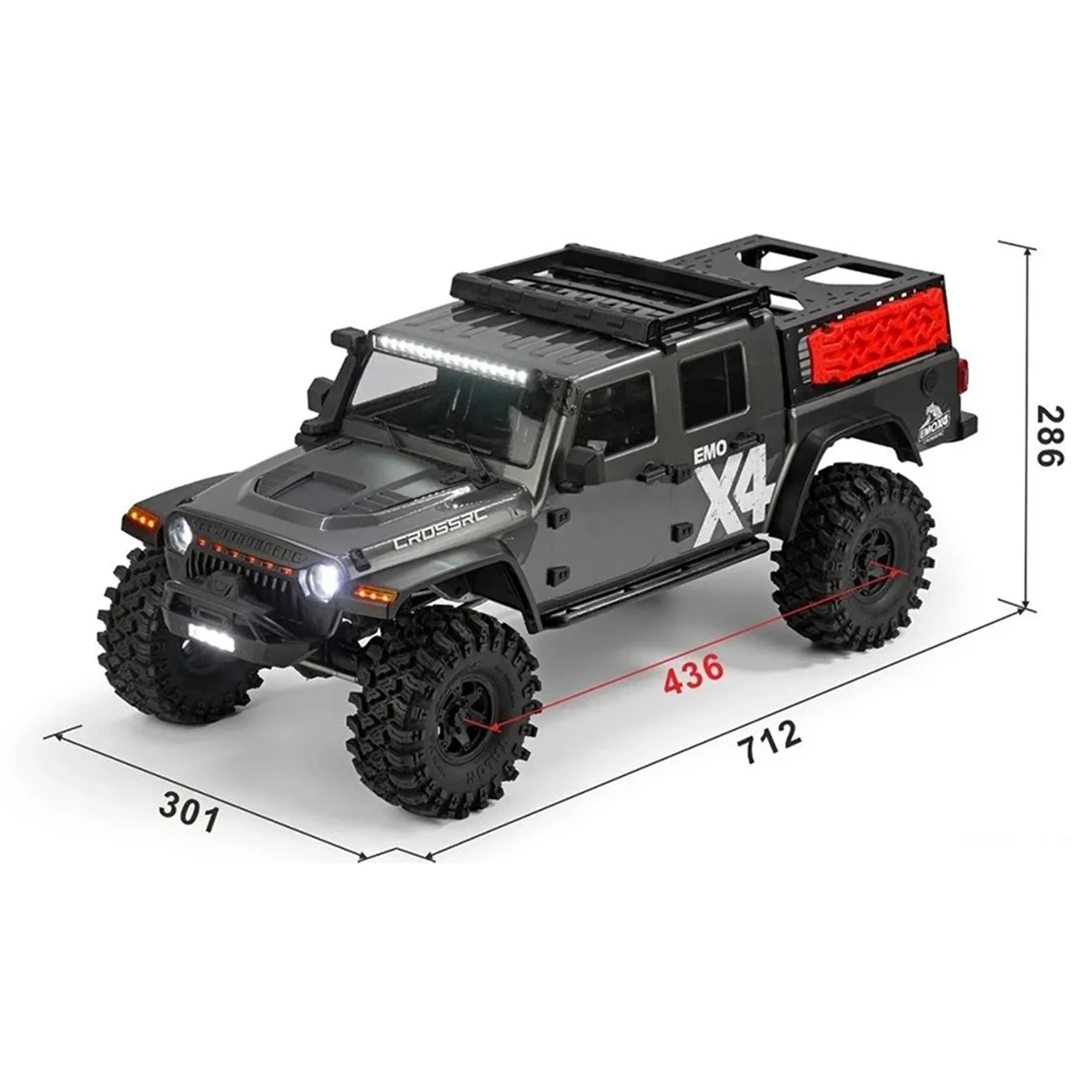 CORSSRC EMO X4 RC Crawler 1/8 4WD RC Off Road 4X4 Lights System Motor 2-Speed Boys Toys Remote Control Cars Model pojazdu