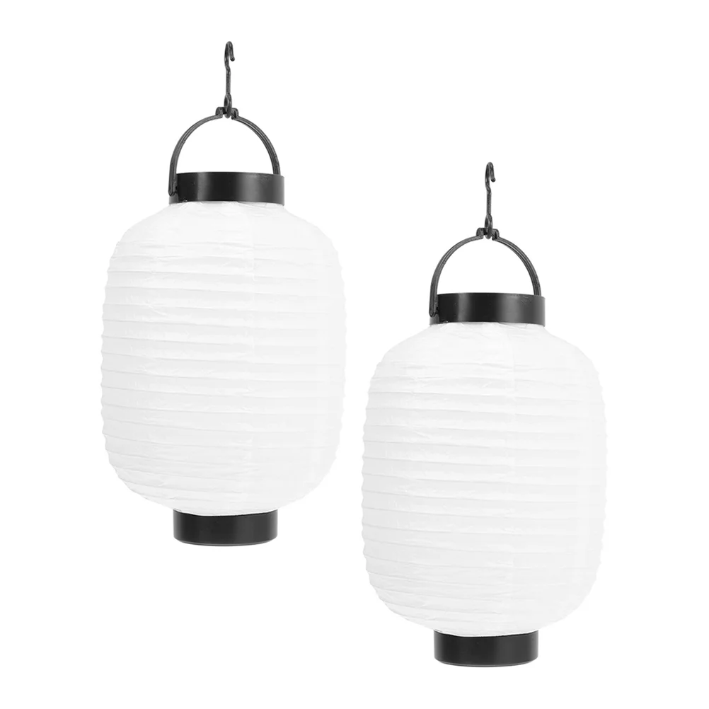 2 Pcs Paper Lantern Folding Hanging Lanterns Japanese Foldable Japanese-style White Decorative Baby