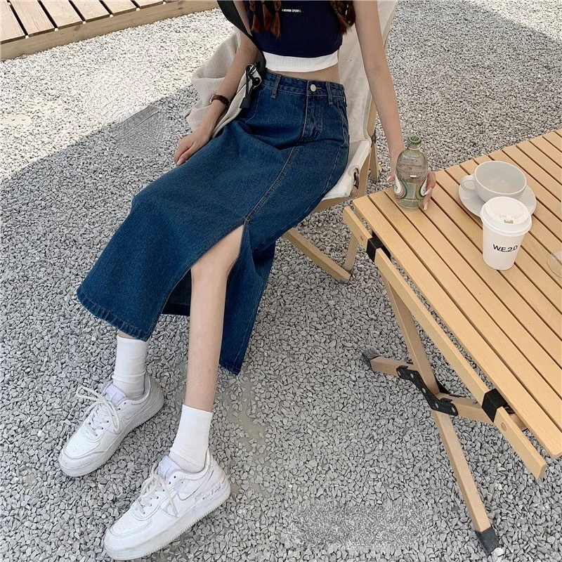

Юбки женские джинсовые популярные модные универсальные пуговицы модные горячие продажи новый дизайн молодой корейский стиль летняя крутая уличная одежда уютная