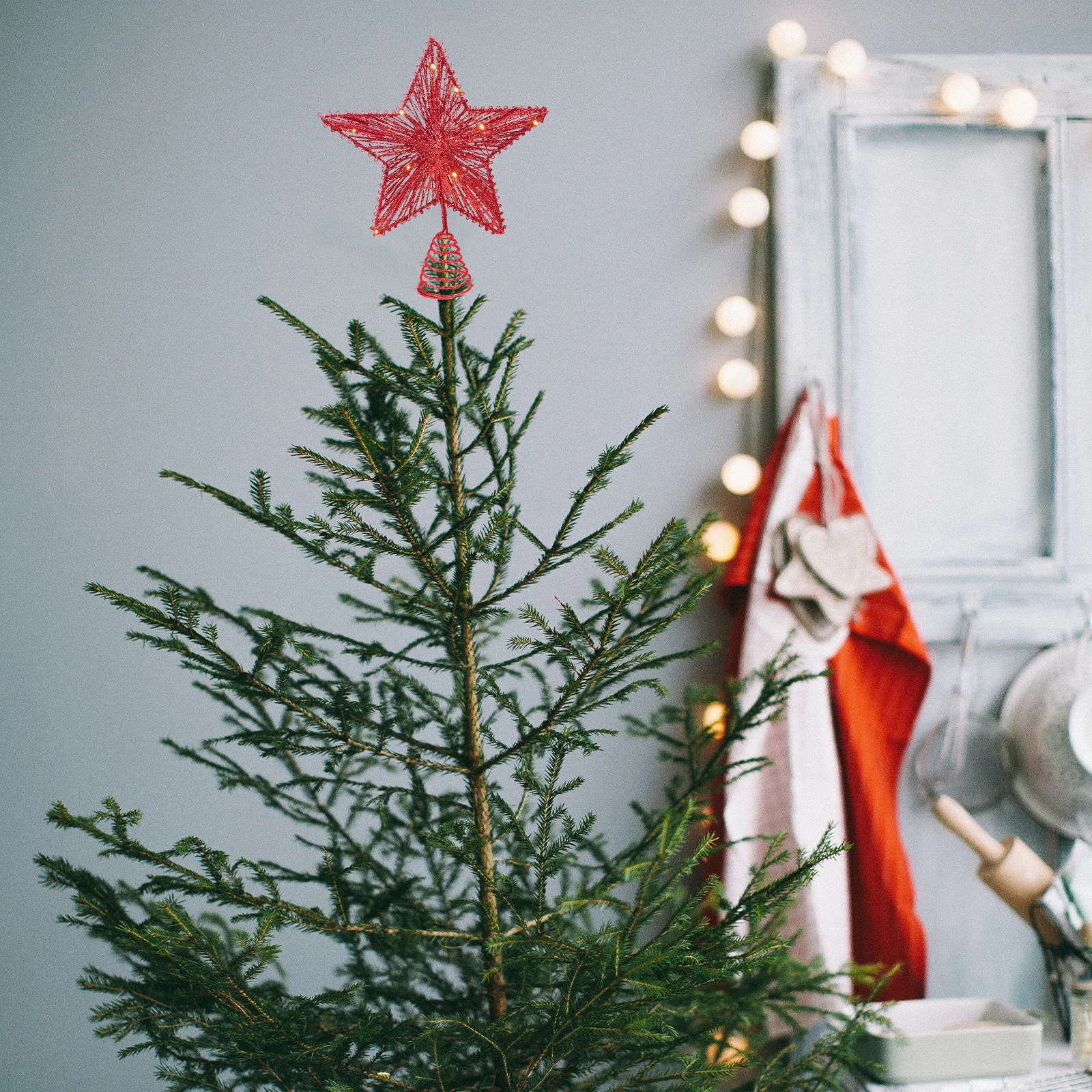 

1Pcs Five-Pointed Star Light Xmas Tree Topper Adorn Exquisite Night Lamp Xmas Scene Prop Star-Shaped Light Home Party Supply