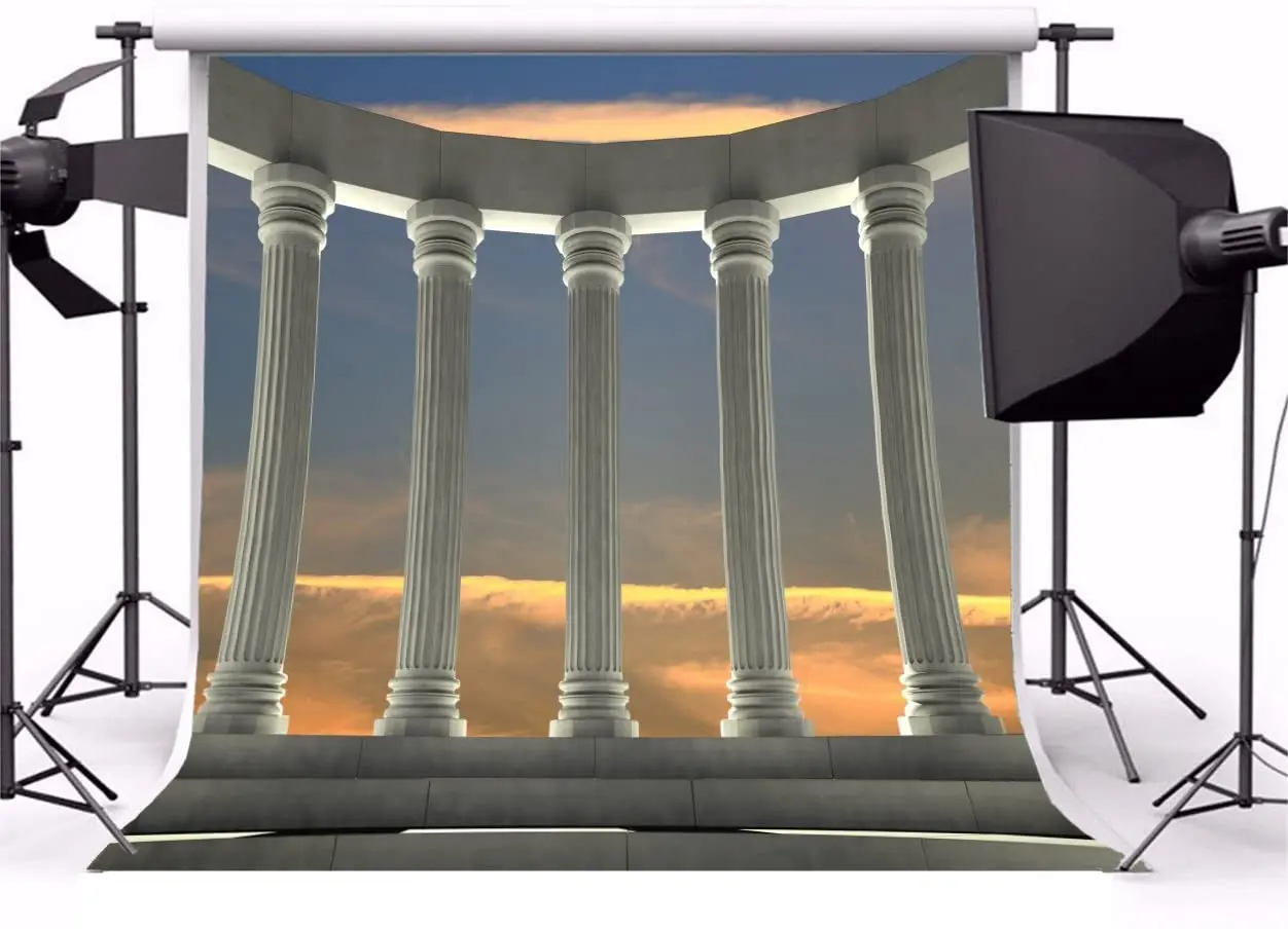 Ancient Greek Pillars Photography Backdrop Toga Party Background Roman Empire Architecture Civilisation Culture Ancient Ruins