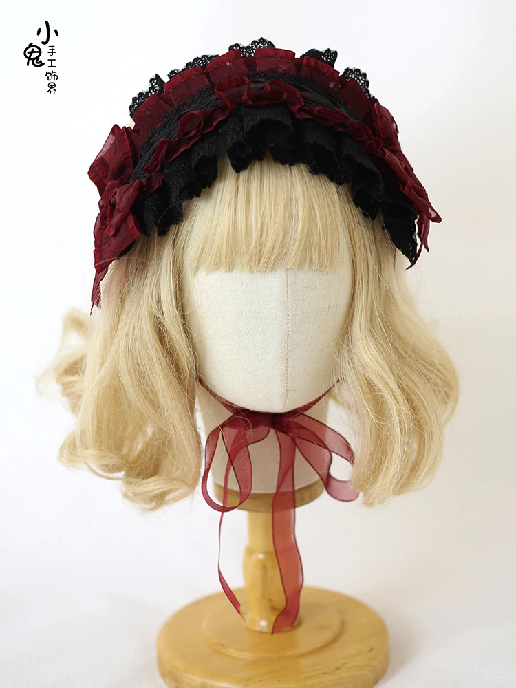 Sweet Bow Headband Lolita Daily Hair Accessories Kawaii Lolita Headband Cute Loli Maid Anime Cosplay Headband