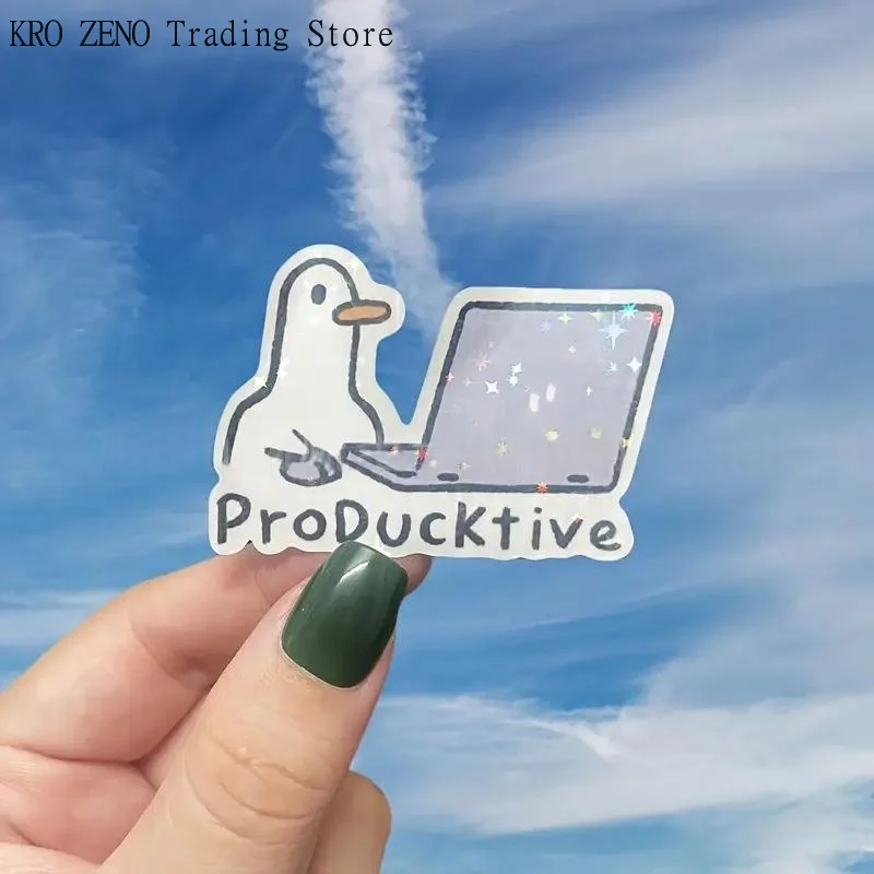 5Pcs Removable Laptop Waterproof Decals Cute Goose Laptop Stickers Notebook Computer DIY Decoration Gift For Adults