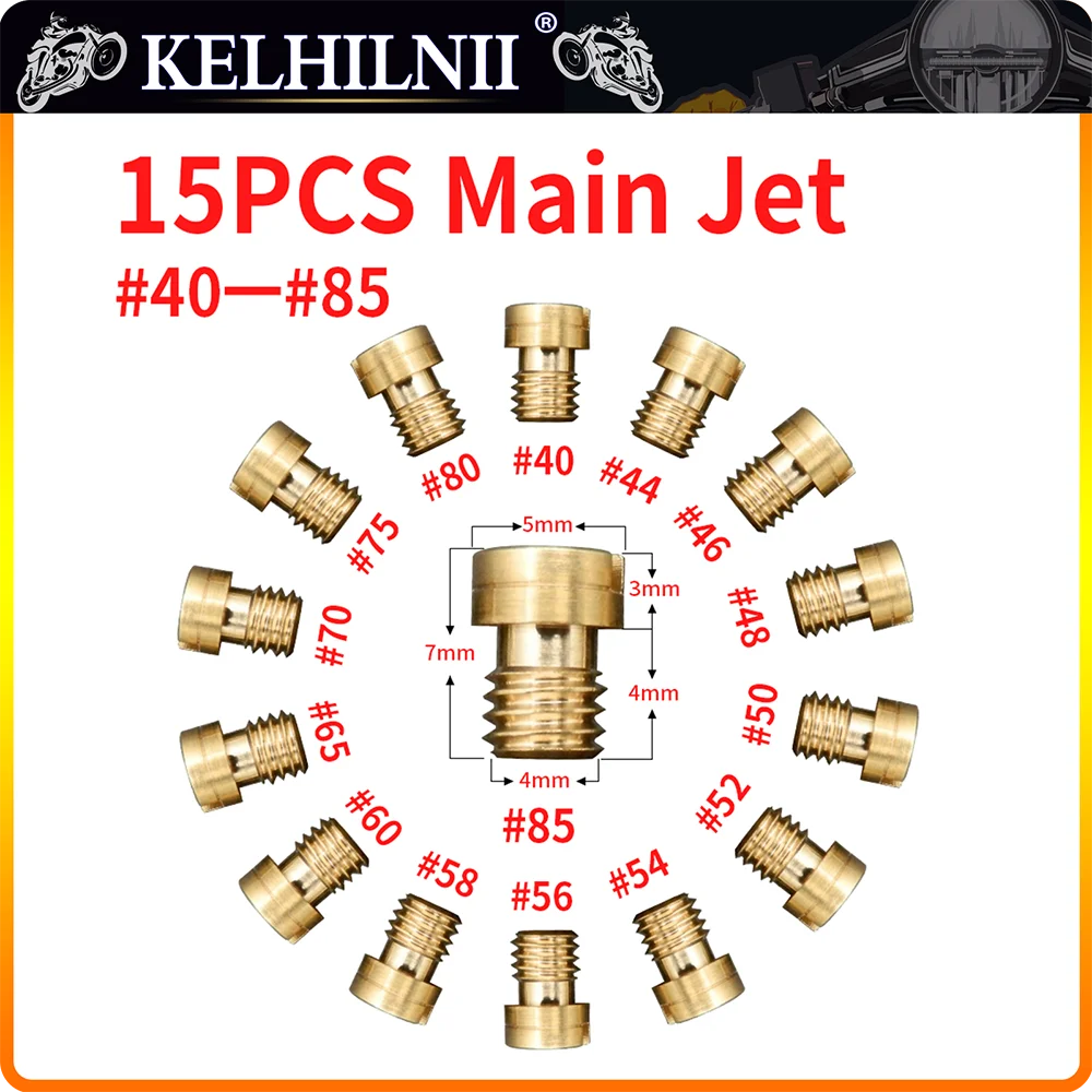 مجموعة من 15 فوهة 4 مم لفوهات المكربن 40-85 Dellorto Bing Carburettor الرئيسية Jet GY6 فوهات المكربن #1