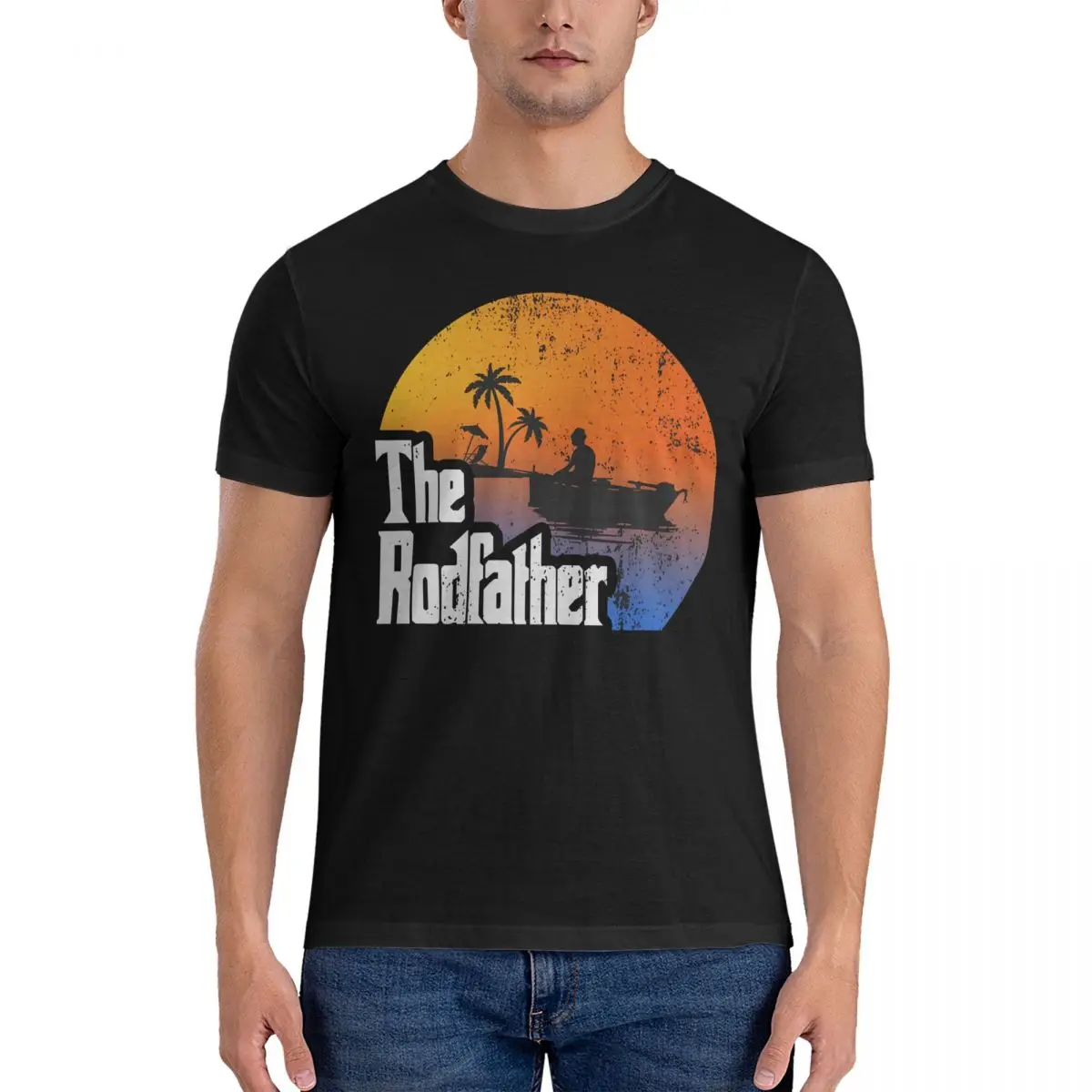 Unique Sign T-Shirt Men O Neck Cotton T Shirt T-The Rodfather Short Sleeve Tee Shirt Original Tops