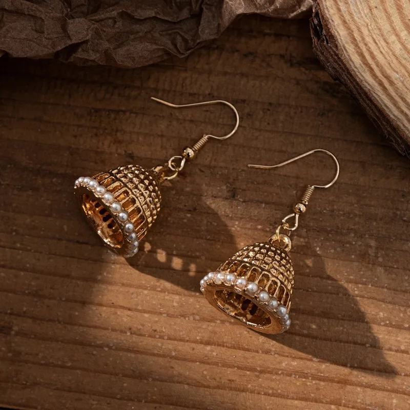New Ethnic Jhumka Jewelry Boho Vintage Women\'s Retro Exotic Indian Pearl Tassel Earrings Brincos Feminino Kolczyki