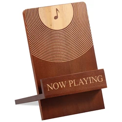 Now Playing Vinyl Record Stand Wood Vinyl Record Holder Display Vintage Record Storage Holder Stand For Albums Spinning Accessor