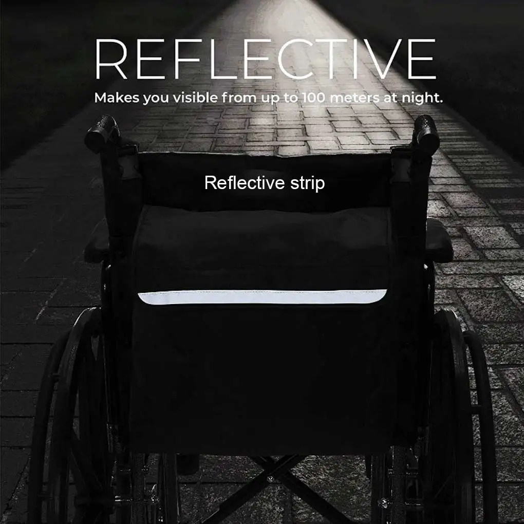 حقيبة ظهر على كرسي متحرك ، مقاوم للماء ، حزام عاكس ، أكياس تخزين الملابس