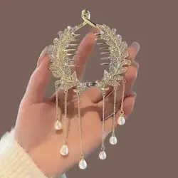 Camellia Flower Tassel Hairpin for Women, Bun Fixing Tool, High-End Ponytail Clip, Hair Accessory for Back of Head, Similar Style, Same Style Supply, Hot Same Style Distribution, Same Style Distribution