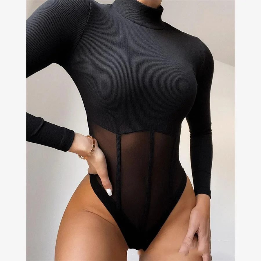 Body une pièce en fibre de soie pour femmes, Long, Sexy, taille basse, pantalon ort, vêtements pour dames, été 202