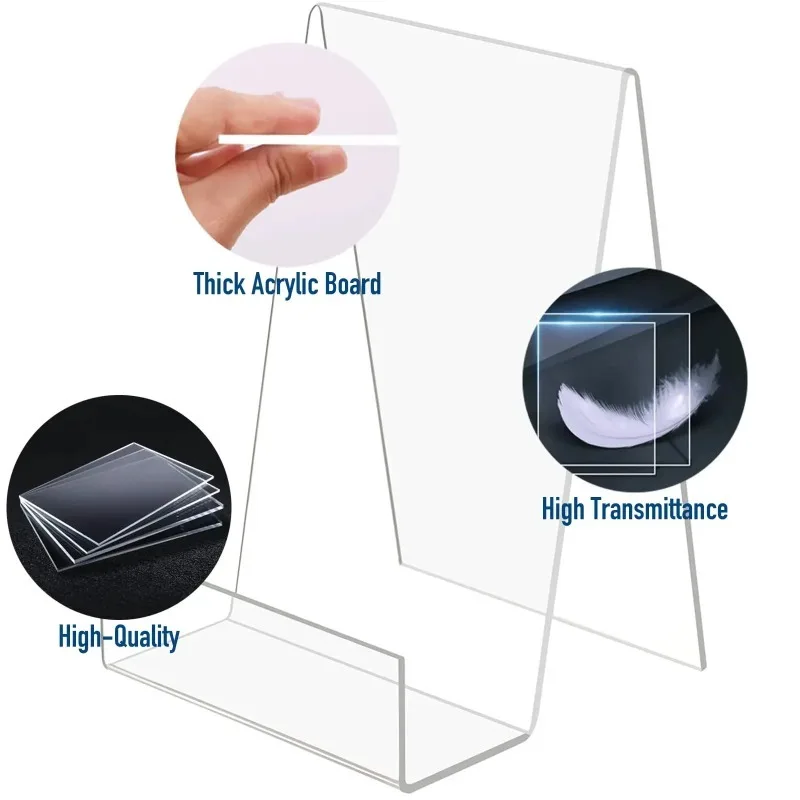 7pcs Acrylic Display Stands | Transparent Office Bookshelf, Photo Frames, Brochures, Art Pieces, Small Picture, Postcard